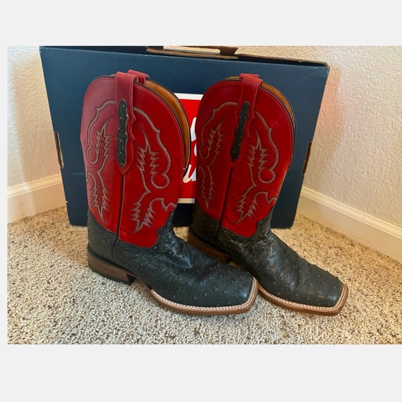 Tony Lama Men's Augustus Western Boot Broad Square Toe Cowboy Boots 7.5 D